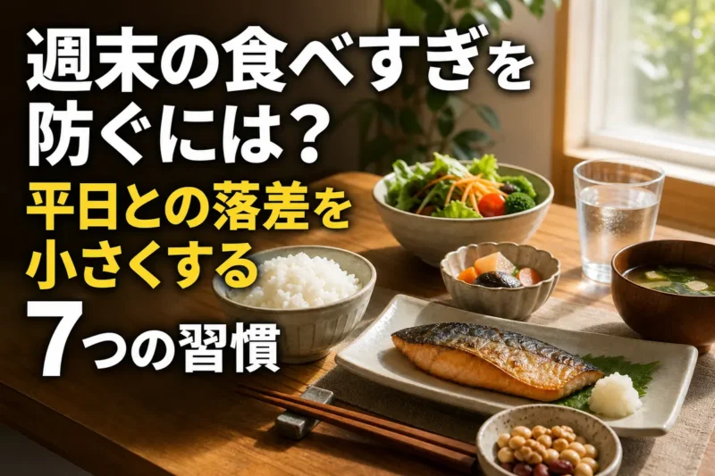 週末の食卓にバランスのよい食事と小分けした間食が並んでいる。