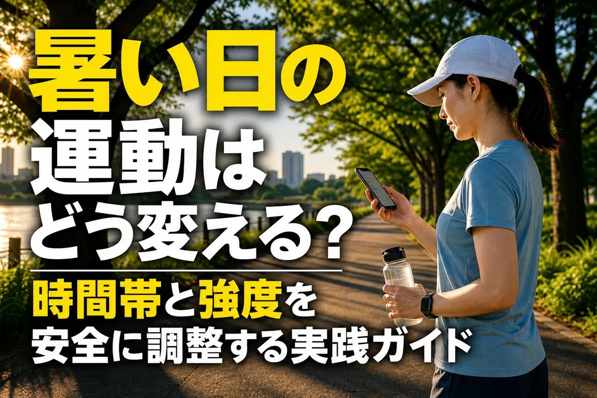 夏の早朝、飲み物を持って日陰の道を歩く人。
