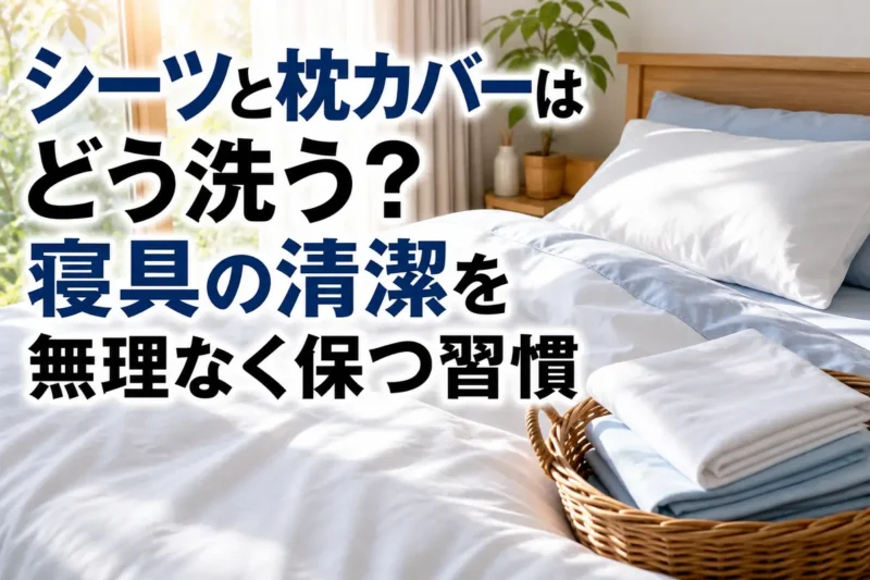 清潔なシーツと枕カバーが整えられた明るい寝室。