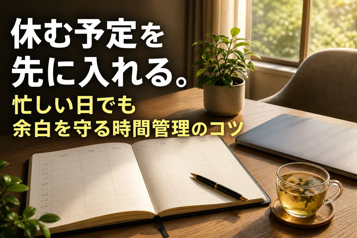 余白を残した予定表と、静かに休める明るい机。