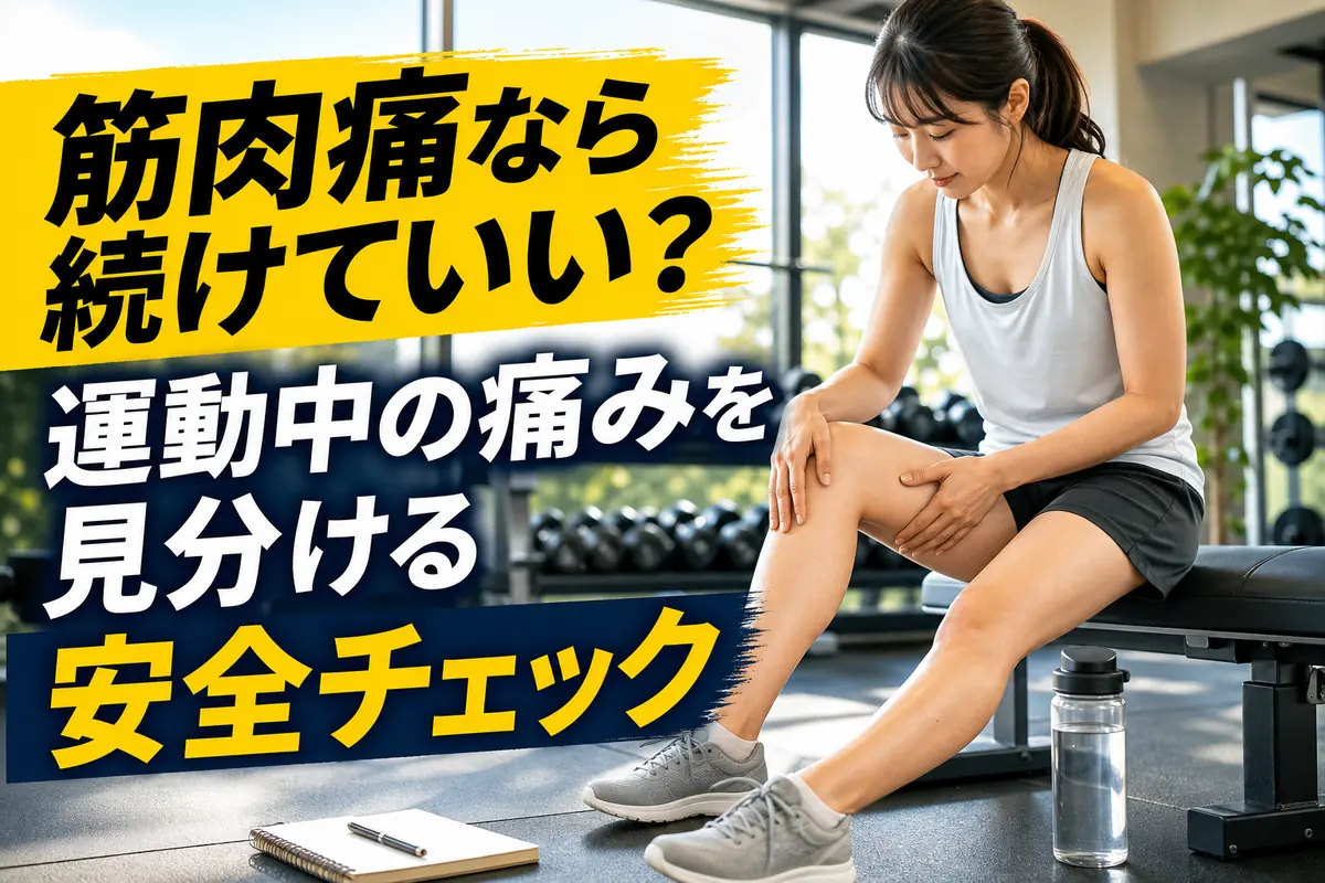運動後に脚の状態を落ち着いて確認する人。