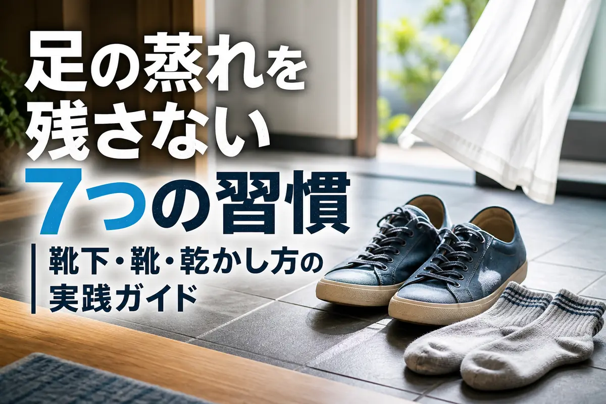 風通しのよい場所で靴と清潔な靴下を乾かしている様子。